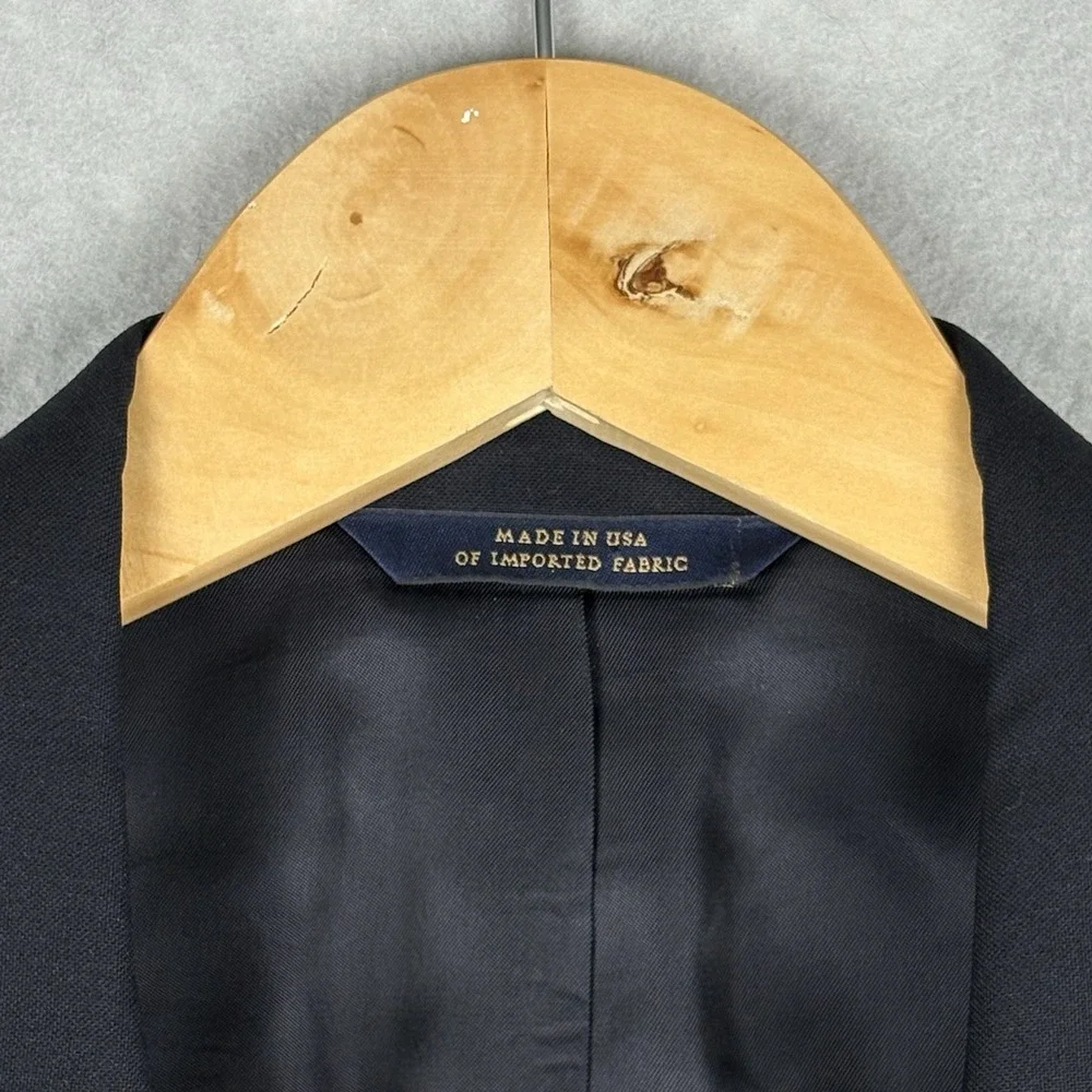 Brooks Brothers Loro Piana Blazer Mens 40R Black Gold Button Brooksease Wool USA